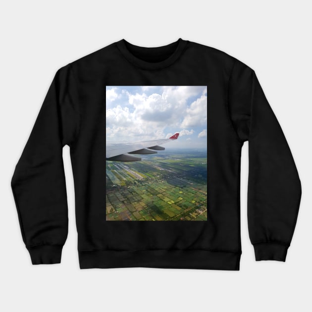 Aerial View from an Airplane to Fields Crewneck Sweatshirt by Anastasia-03